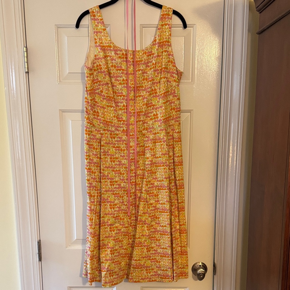 Talbots Yellow and Pink Midi Dress